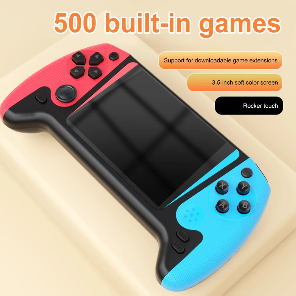 Gaming Console 3.5inch LCD Screen Built-in 500 Games Portable Game Console TV Connect 1200mAh for Kids Adults for Single Player