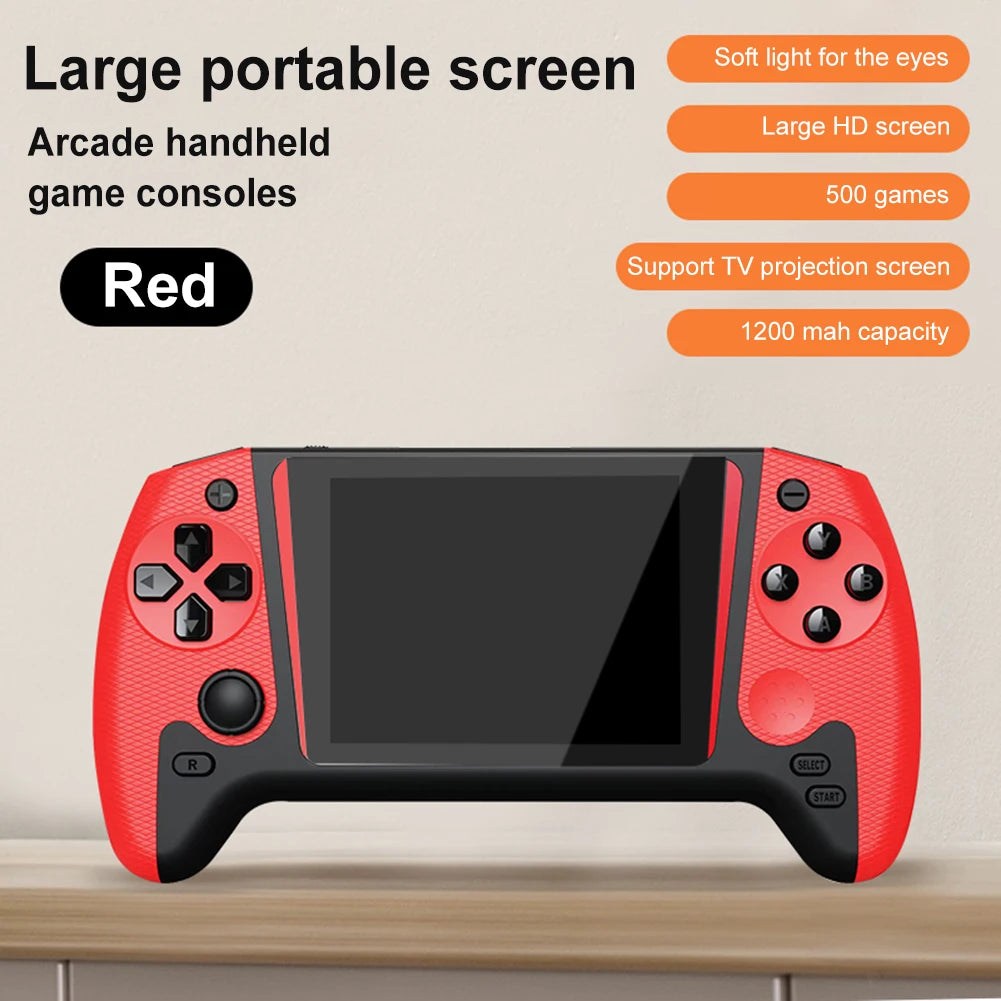 Gaming Console 3.5inch LCD Screen Built-in 500 Games Portable Game Console TV Connect 1200mAh for Kids Adults for Single Player