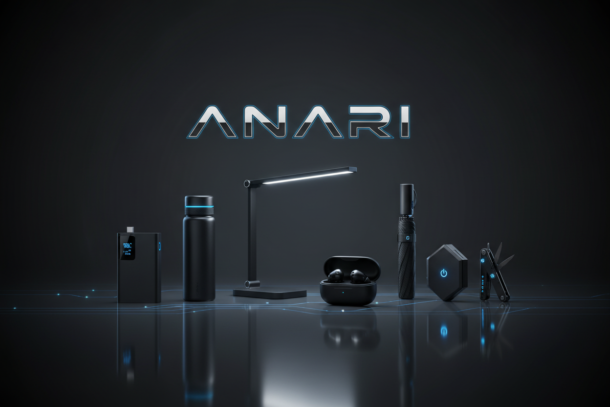 Nowoczesny baner Anari w dark mode